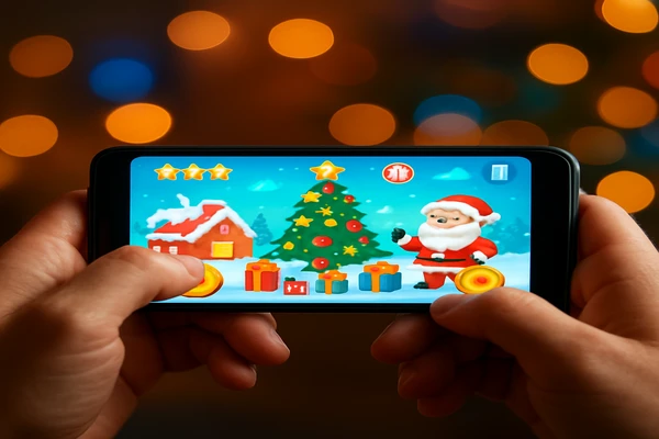 একজন ব্যবহারকারী স্মার্টফোনে সহজে অনলাইন গেম খেলছেন